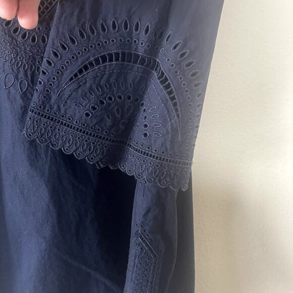 DEREK LAM 10 CROSBY NAVY BLUE EMBROIDERED  SHORT  DRESS SIZE 2 - Picture 6 of 10